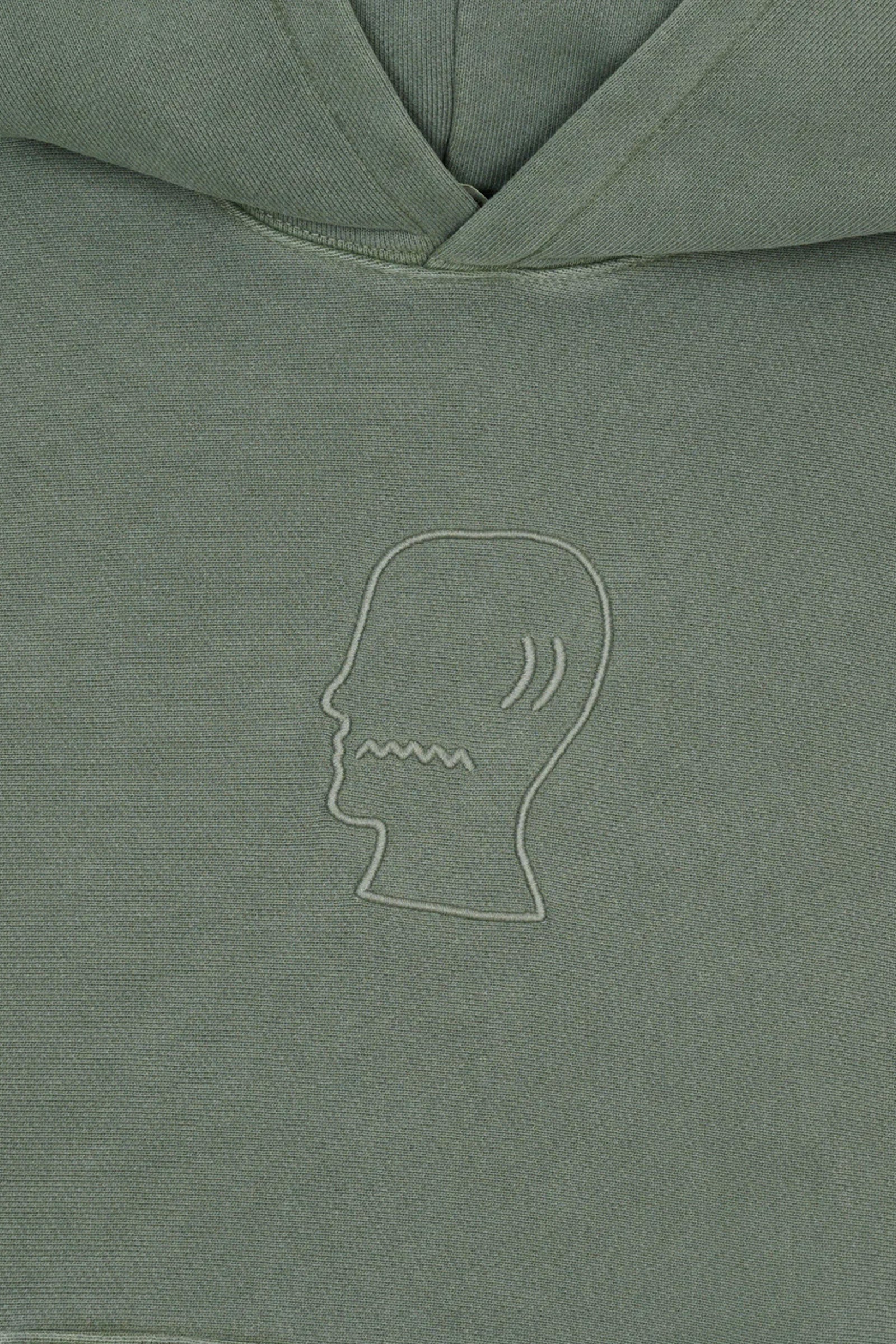 3D Embroidered Logohead Garment Dyed Hoodie