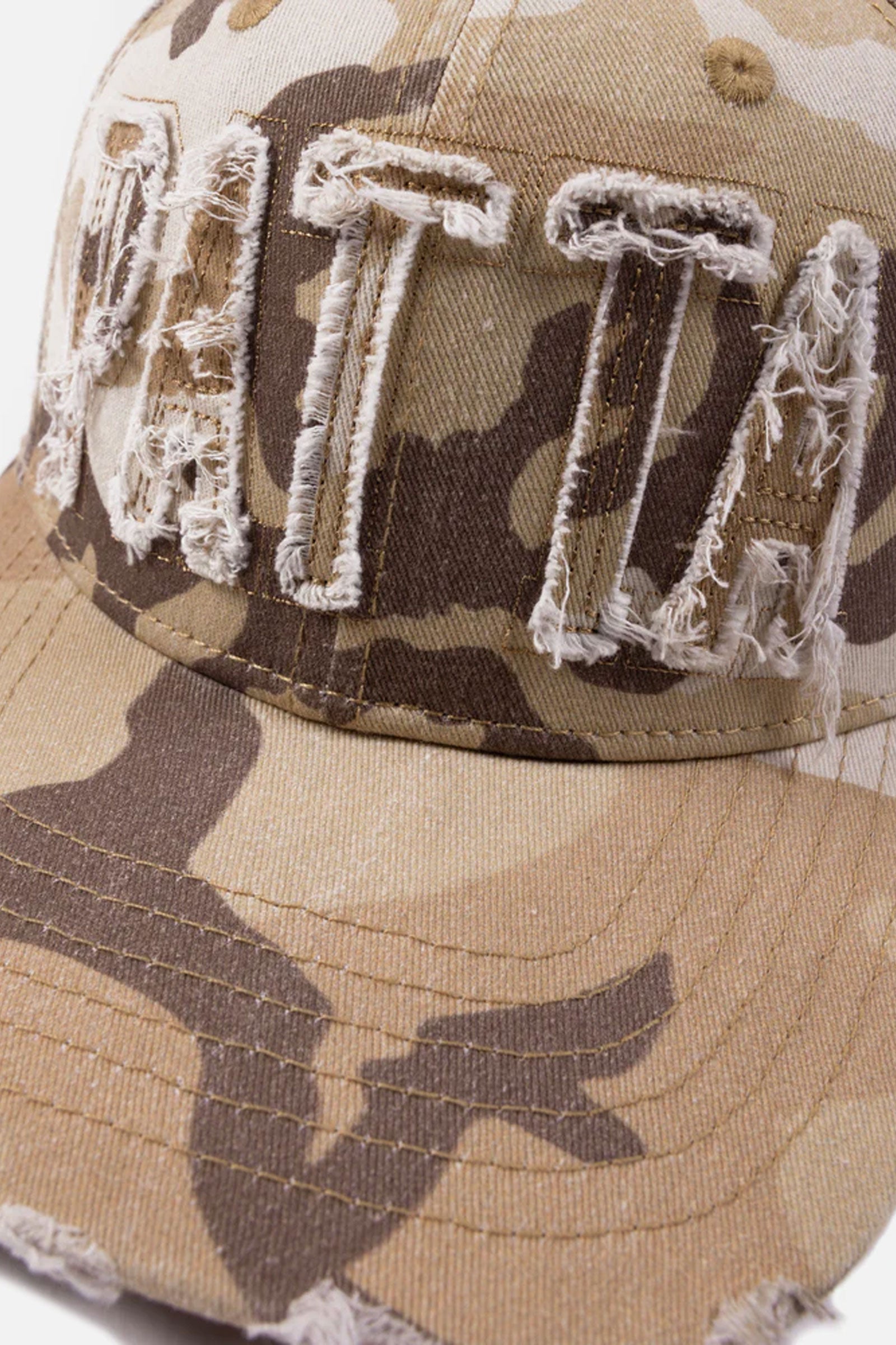 Frayed Woodland Camo Sports Cap