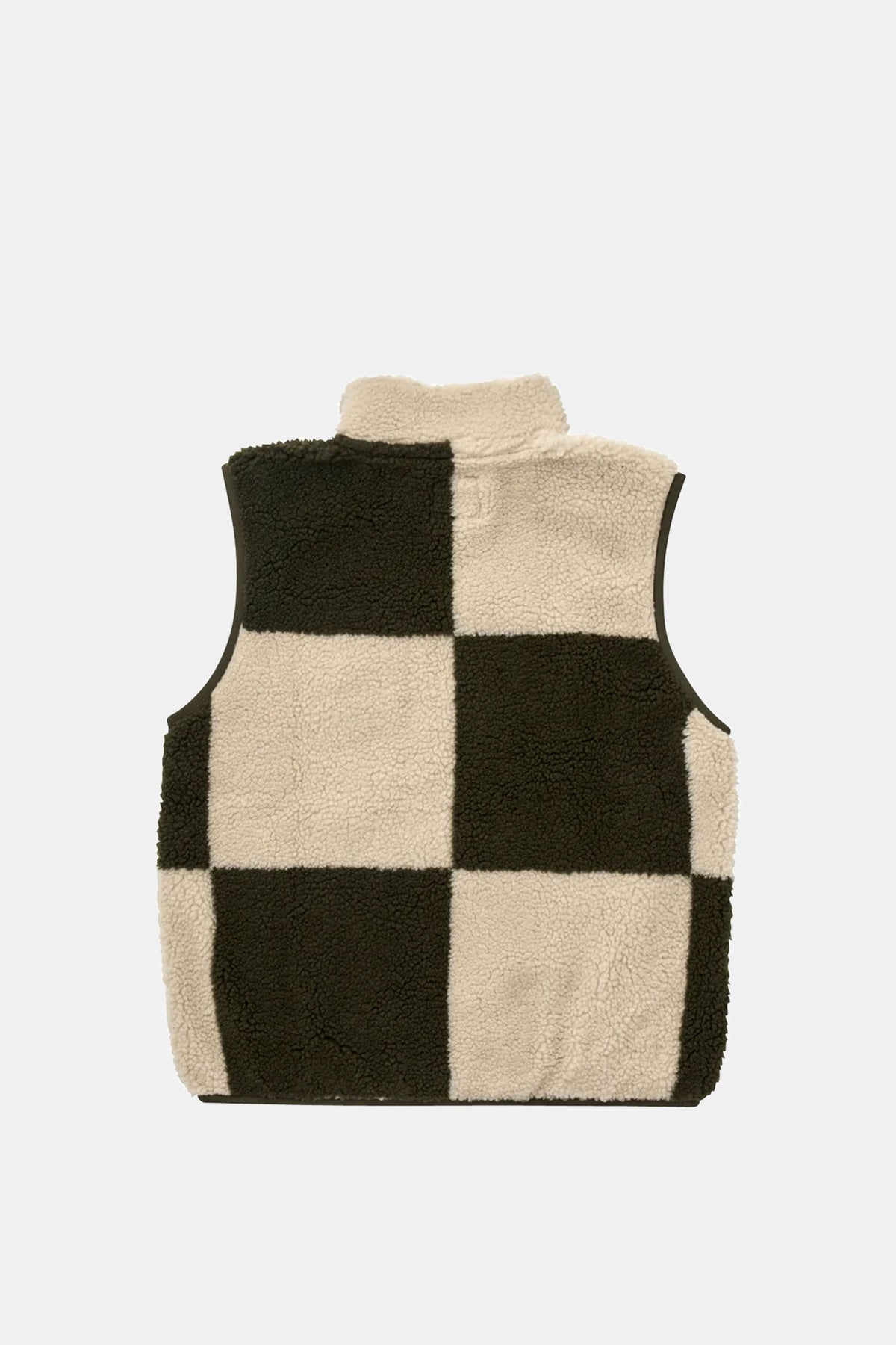 Checked Snap Button Sherpa Vest main image 1